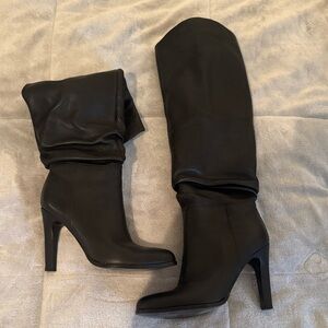 Black Knee-High Women's Leather Boots